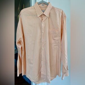 Peter Millar Crown Soft Peach Checkered Button Down Shirt XL